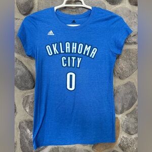 Adidas NBA OKC Thunder Russell Westbrook #0 Blue Women’s Large Tee NWOT
